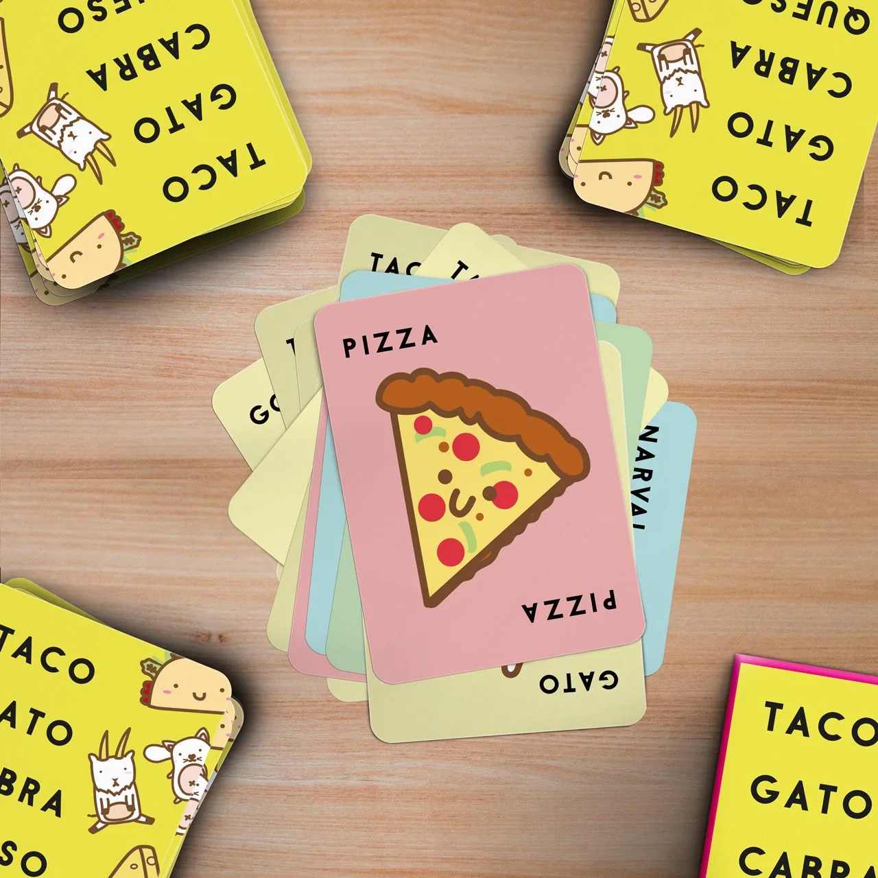 cartas: taco, gato, cabra, queso, pizza