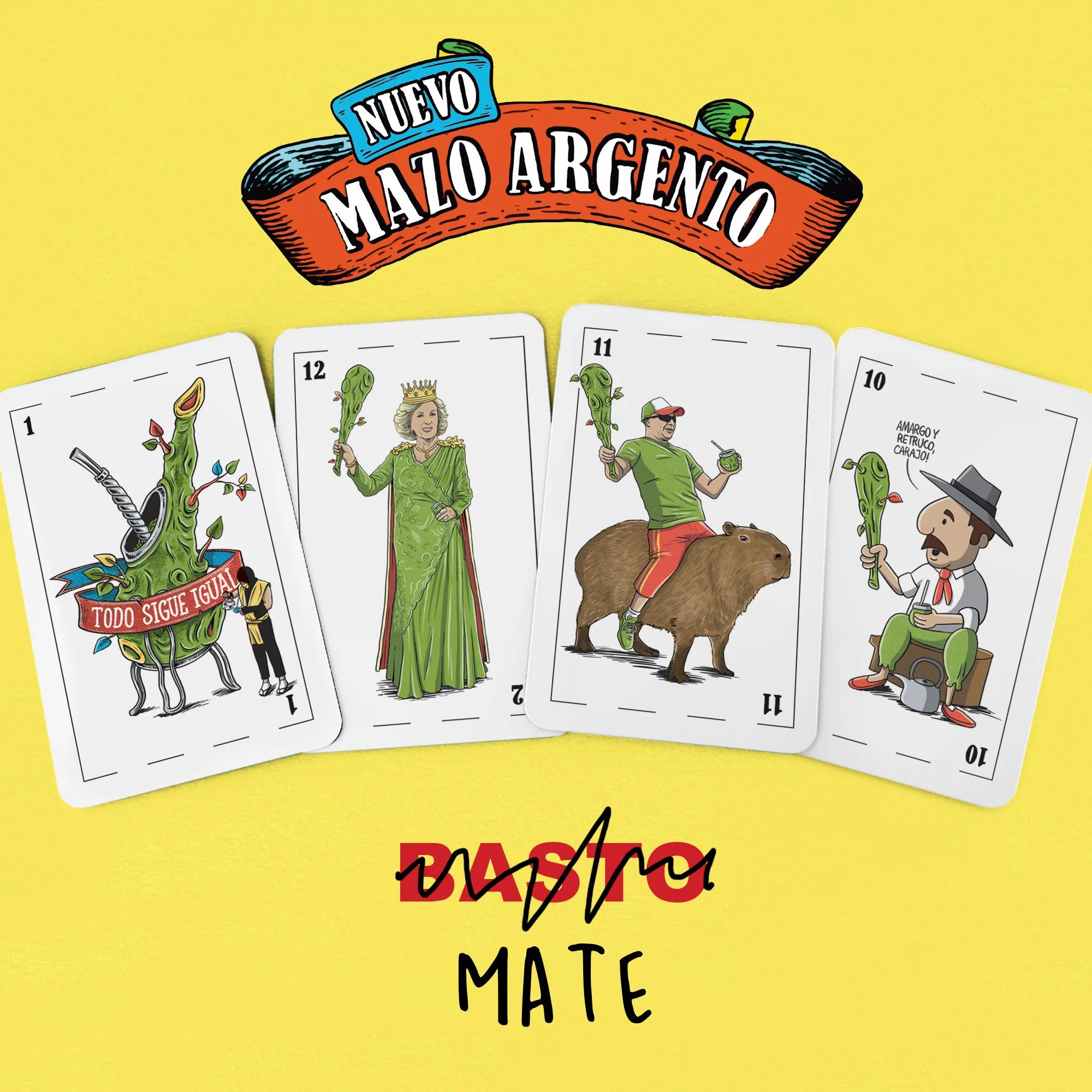 mazo de cartas argento: basto